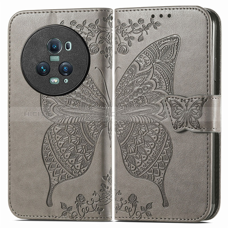 Coque Portefeuille Papillon Livre Cuir Etui Clapet pour Huawei Honor Magic5 Pro 5G Plus