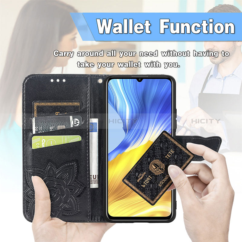 Coque Portefeuille Papillon Livre Cuir Etui Clapet pour Huawei Honor X10 Max 5G Plus