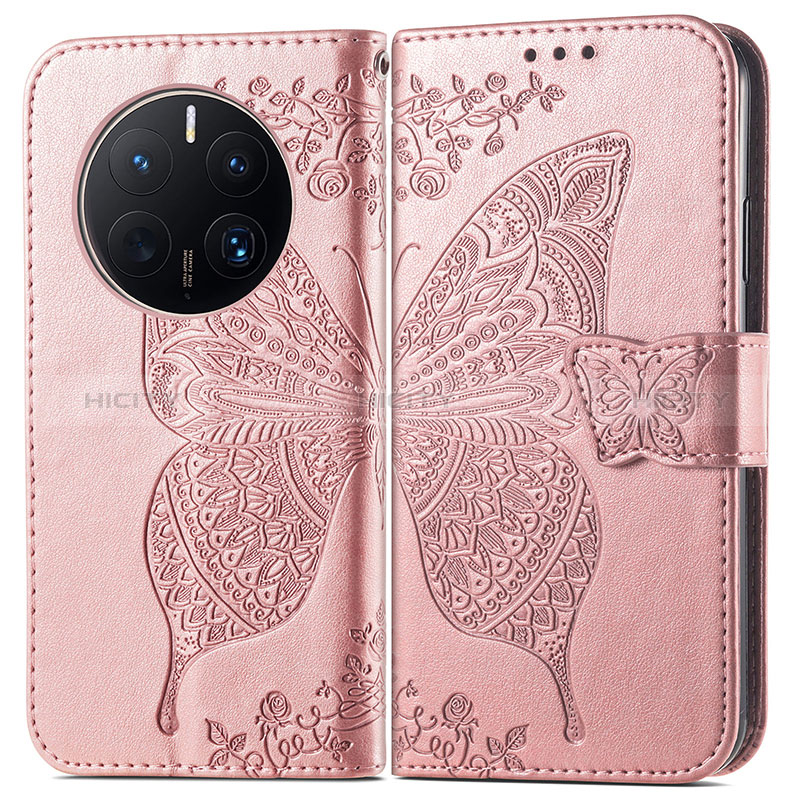 Coque Portefeuille Papillon Livre Cuir Etui Clapet pour Huawei Mate 50 Pro Plus