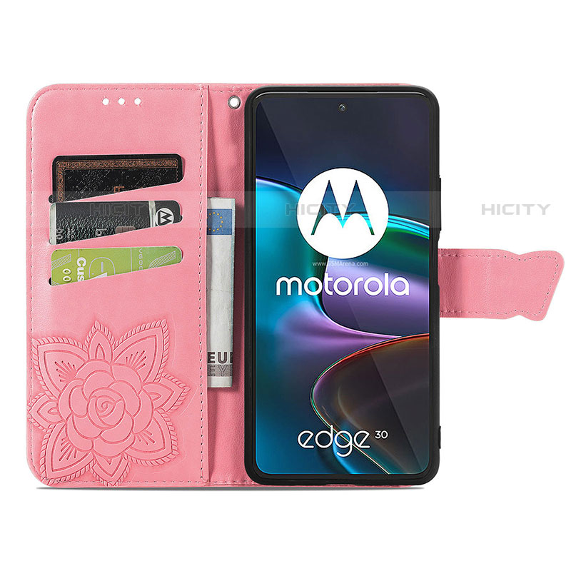 Coque Portefeuille Papillon Livre Cuir Etui Clapet pour Motorola Moto Edge 30 5G Plus
