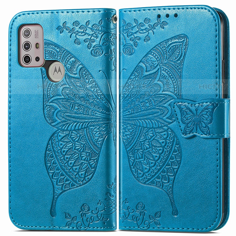 Coque Portefeuille Papillon Livre Cuir Etui Clapet pour Motorola Moto G20 Plus