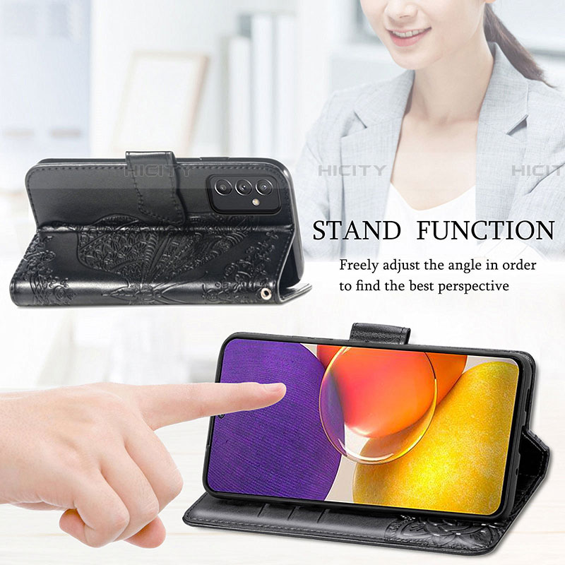 Coque Portefeuille Papillon Livre Cuir Etui Clapet pour Samsung Galaxy A05s Plus