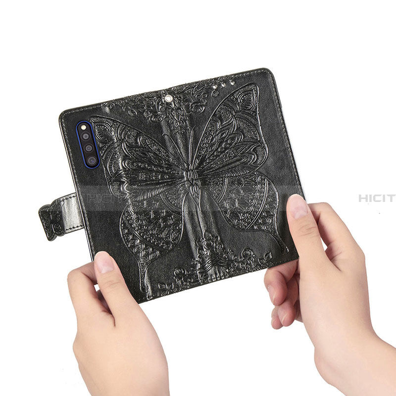 Coque Portefeuille Papillon Livre Cuir Etui Clapet pour Samsung Galaxy A41 SC-41A Plus