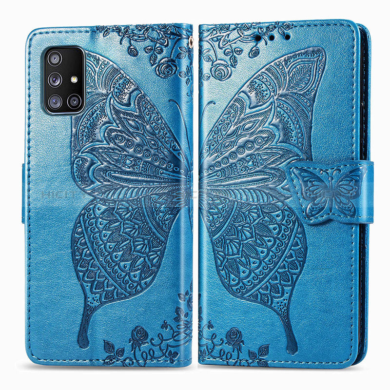 Coque Portefeuille Papillon Livre Cuir Etui Clapet pour Samsung Galaxy A51 4G Plus