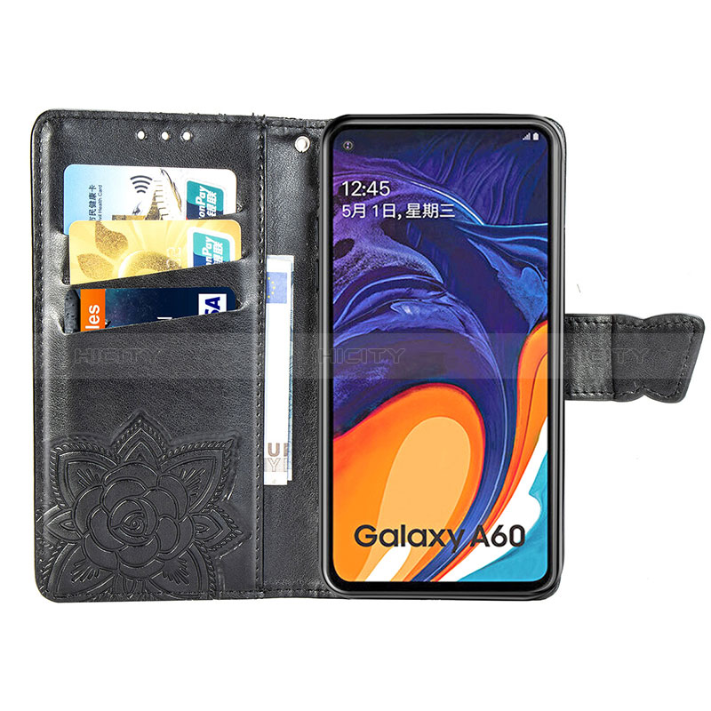 Coque Portefeuille Papillon Livre Cuir Etui Clapet pour Samsung Galaxy A60 Plus