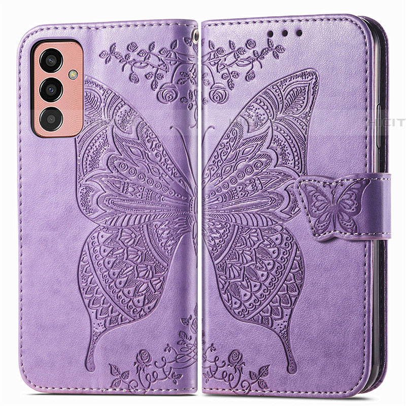 Coque Portefeuille Papillon Livre Cuir Etui Clapet pour Samsung Galaxy F13 4G Plus