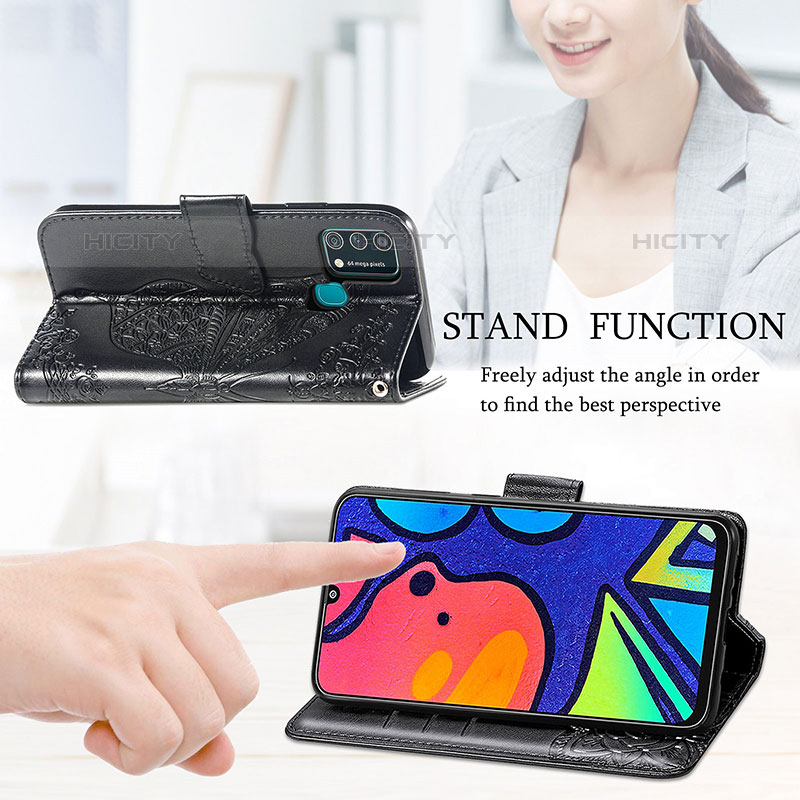 Coque Portefeuille Papillon Livre Cuir Etui Clapet pour Samsung Galaxy F41 Plus