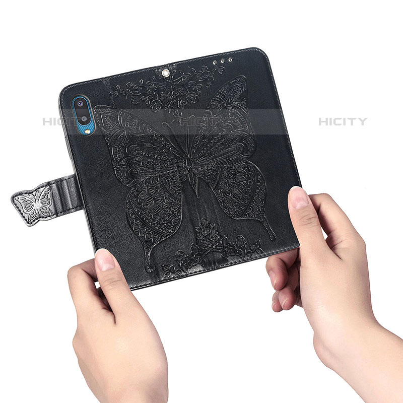 Coque Portefeuille Papillon Livre Cuir Etui Clapet pour Samsung Galaxy M02 Plus