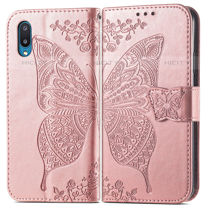 Coque Portefeuille Papillon Livre Cuir Etui Clapet pour Samsung Galaxy M02 Plus