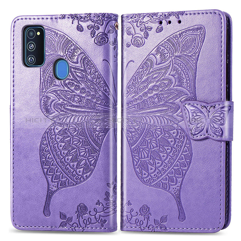 Coque Portefeuille Papillon Livre Cuir Etui Clapet pour Samsung Galaxy M21 Plus