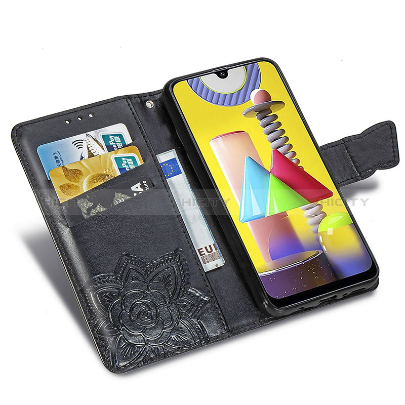 Coque Portefeuille Papillon Livre Cuir Etui Clapet pour Samsung Galaxy M21s Plus