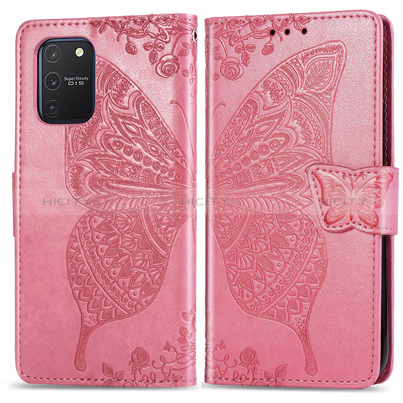 Coque Portefeuille Papillon Livre Cuir Etui Clapet pour Samsung Galaxy M80S Rose Rouge Plus