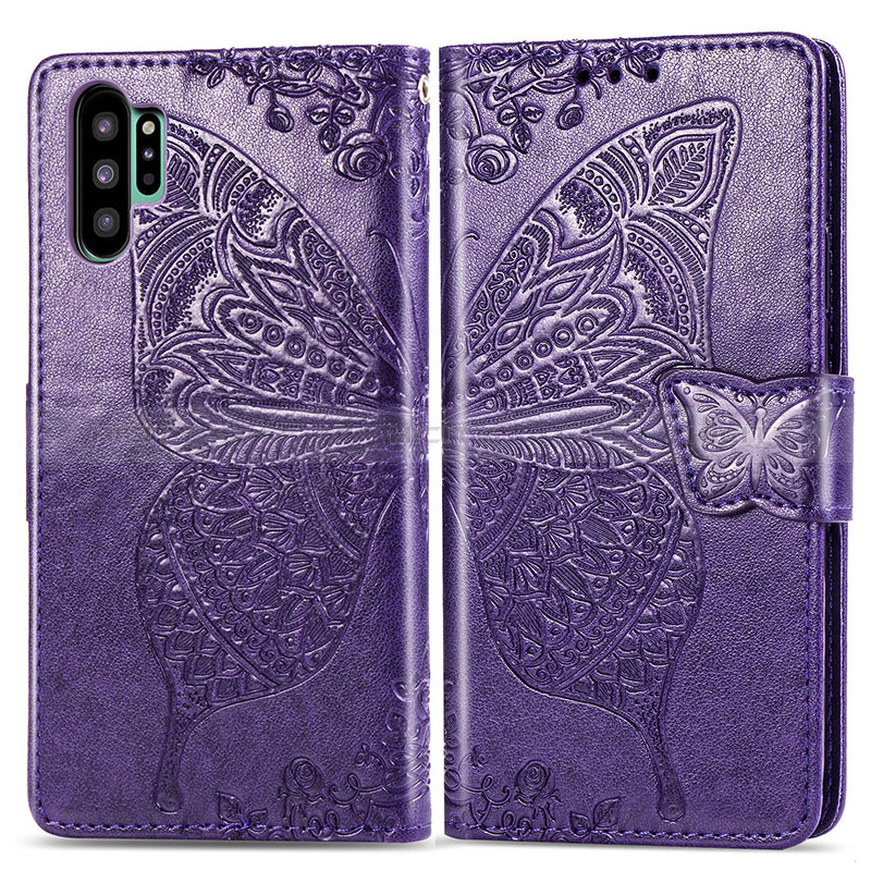 Coque Portefeuille Papillon Livre Cuir Etui Clapet pour Samsung Galaxy Note 10 Plus 5G Plus