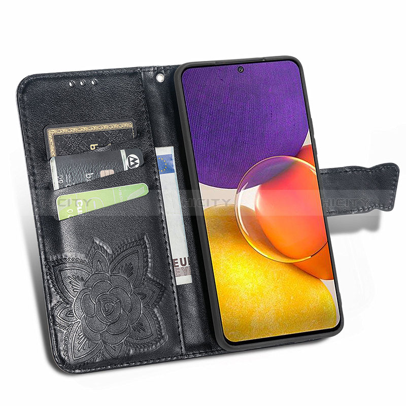 Coque Portefeuille Papillon Livre Cuir Etui Clapet pour Samsung Galaxy Quantum2 5G Plus
