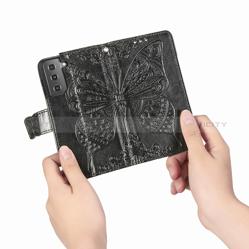 Coque Portefeuille Papillon Livre Cuir Etui Clapet pour Samsung Galaxy S24 Plus 5G Plus