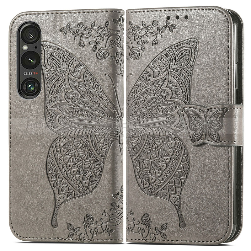 Coque Portefeuille Papillon Livre Cuir Etui Clapet pour Sony Xperia 1 V Plus