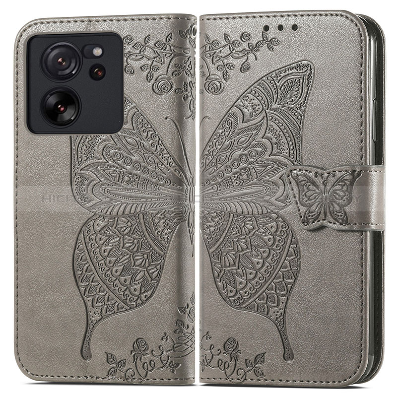 Coque Portefeuille Papillon Livre Cuir Etui Clapet pour Xiaomi Mi 13T 5G Plus