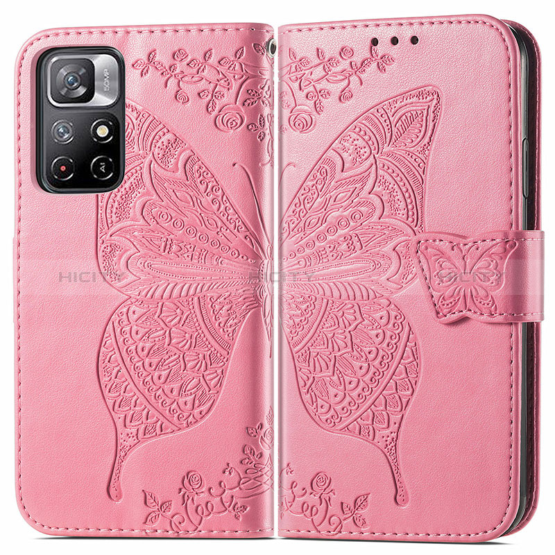 Coque Portefeuille Papillon Livre Cuir Etui Clapet pour Xiaomi Redmi Note 11 5G Plus