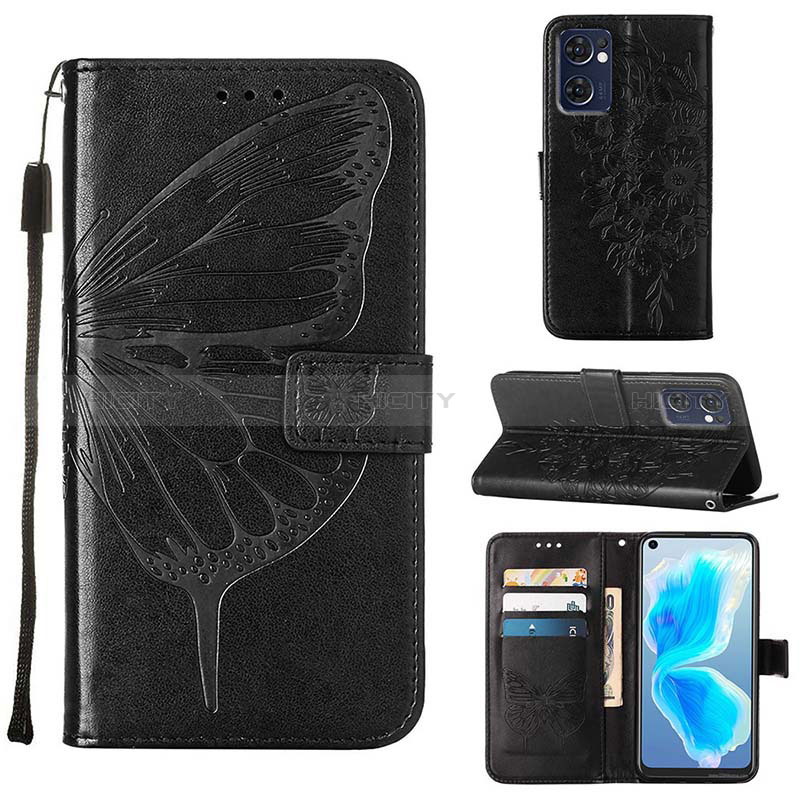 Coque Portefeuille Papillon Livre Cuir Etui Clapet Y01B pour Oppo Find X5 Lite 5G Plus