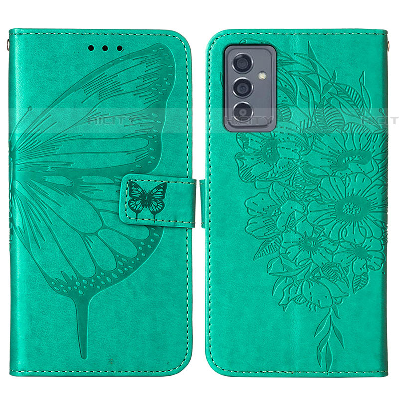 Coque Portefeuille Papillon Livre Cuir Etui Clapet Y01B pour Samsung Galaxy A05s Vert Plus