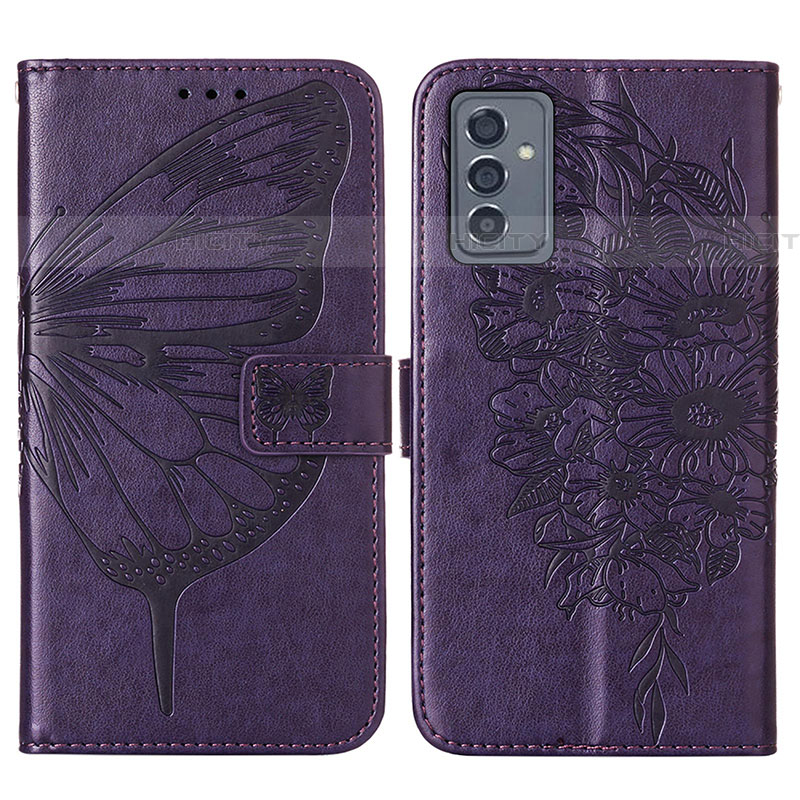 Coque Portefeuille Papillon Livre Cuir Etui Clapet Y01B pour Samsung Galaxy A05s Violet Plus