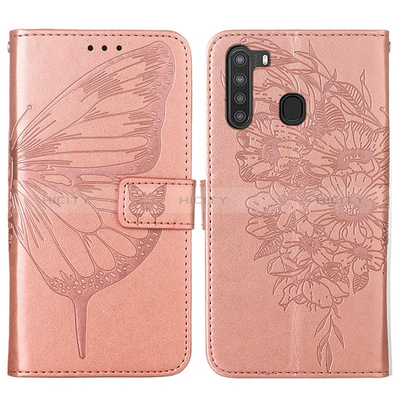 Coque Portefeuille Papillon Livre Cuir Etui Clapet Y01B pour Samsung Galaxy A21 Plus