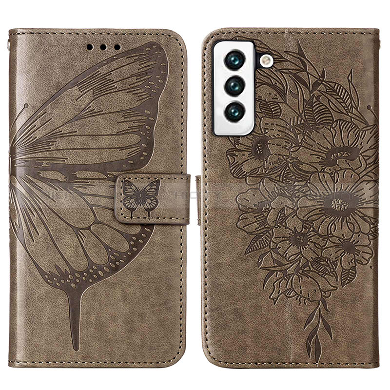 Coque Portefeuille Papillon Livre Cuir Etui Clapet Y06B pour Samsung Galaxy S24 5G Bronze Plus