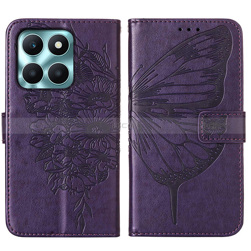 Coque Portefeuille Papillon Livre Cuir Etui Clapet YB1 pour Huawei Honor X6a Plus