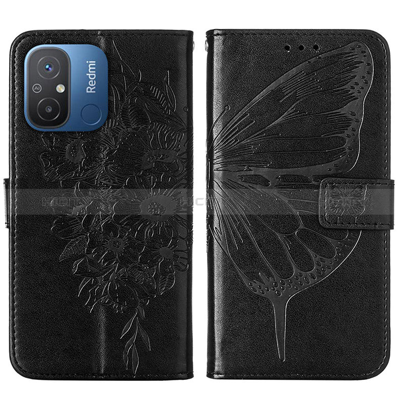 Coque Portefeuille Papillon Livre Cuir Etui Clapet YB2 pour Xiaomi Redmi 12C 4G Plus