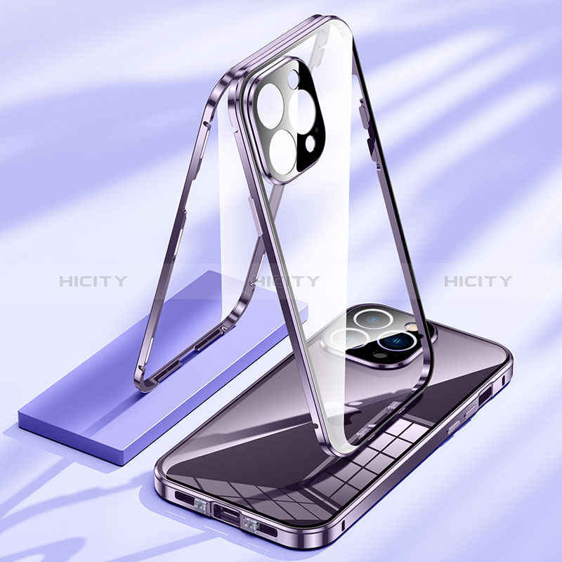 Coque Rebord Bumper Luxe Aluminum Metal Miroir 360 Degres Housse Etui Aimant LK1 pour Apple iPhone 13 Pro Max Plus