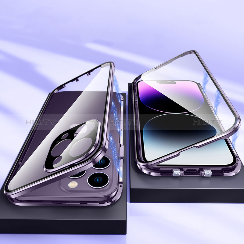 Coque Rebord Bumper Luxe Aluminum Metal Miroir 360 Degres Housse Etui Aimant LK1 pour Apple iPhone 13 Pro Max Plus