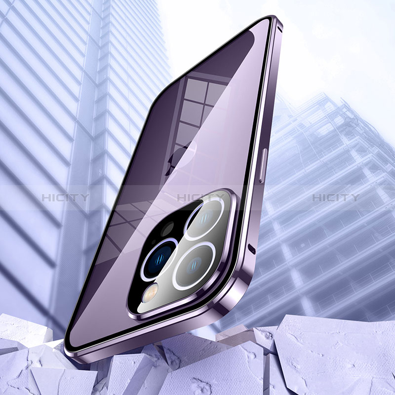 Coque Rebord Bumper Luxe Aluminum Metal Miroir 360 Degres Housse Etui Aimant LK1 pour Apple iPhone 13 Pro Plus