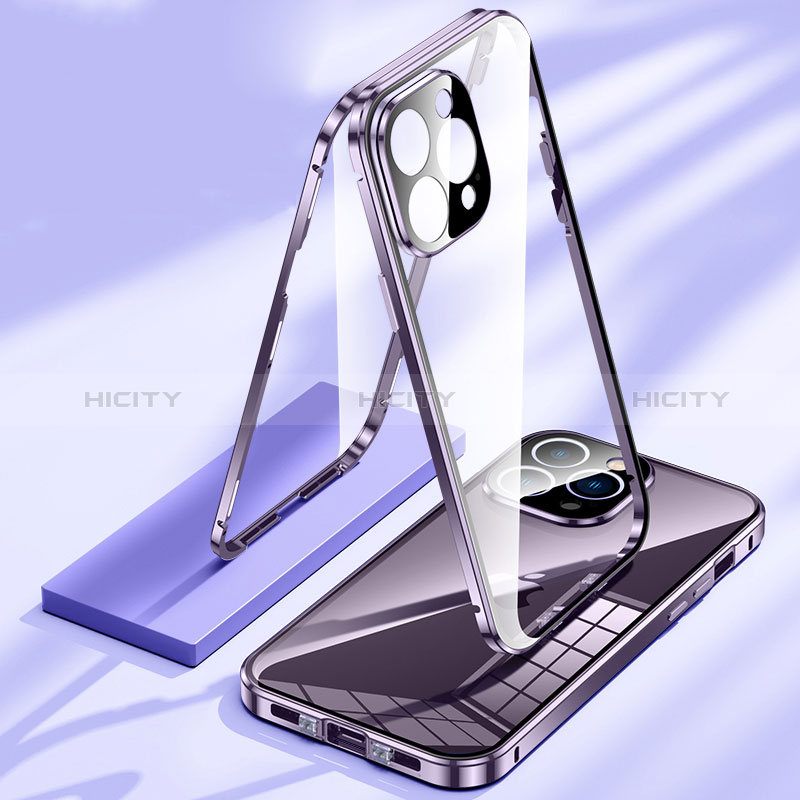 Coque Rebord Bumper Luxe Aluminum Metal Miroir 360 Degres Housse Etui Aimant LK1 pour Apple iPhone 15 Plus Plus