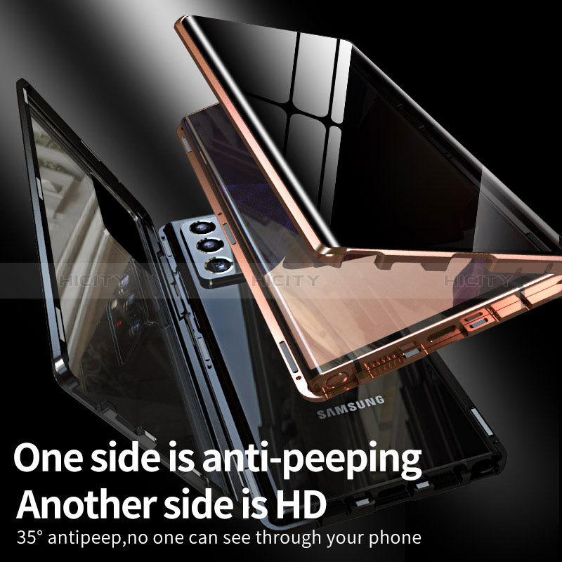 Coque Rebord Bumper Luxe Aluminum Metal Miroir 360 Degres Housse Etui Aimant LK1 pour Samsung Galaxy Note 20 5G Plus