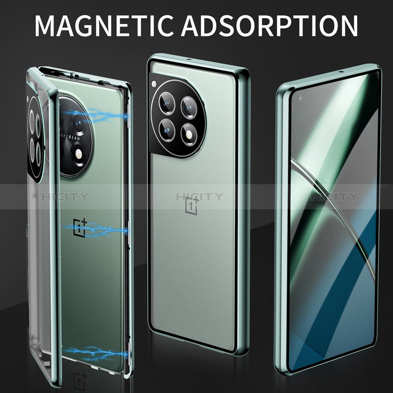 Coque Rebord Bumper Luxe Aluminum Metal Miroir 360 Degres Housse Etui Aimant LK2 pour OnePlus 12 5G Plus