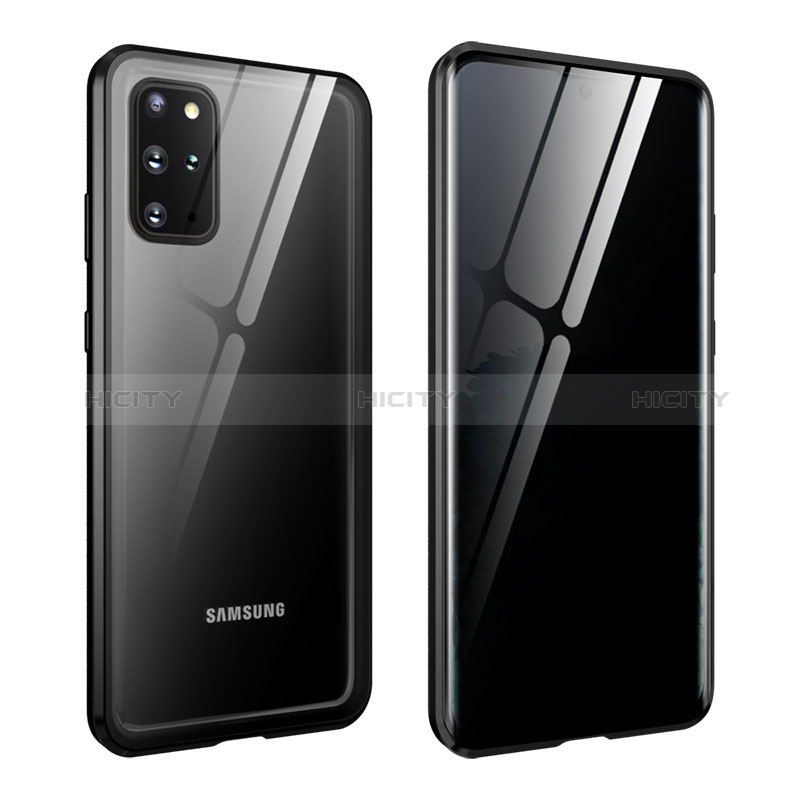 Coque Rebord Bumper Luxe Aluminum Metal Miroir 360 Degres Housse Etui Aimant LK2 pour Samsung Galaxy S20 Plus 5G Noir Plus