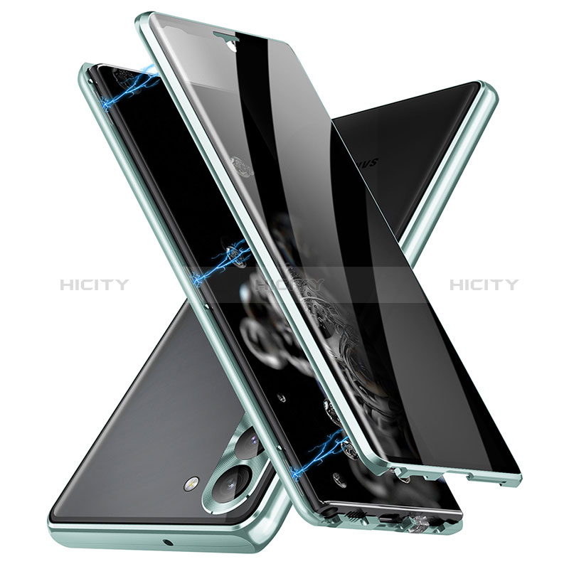 Coque Rebord Bumper Luxe Aluminum Metal Miroir 360 Degres Housse Etui Aimant LK2 pour Samsung Galaxy S22 5G Plus