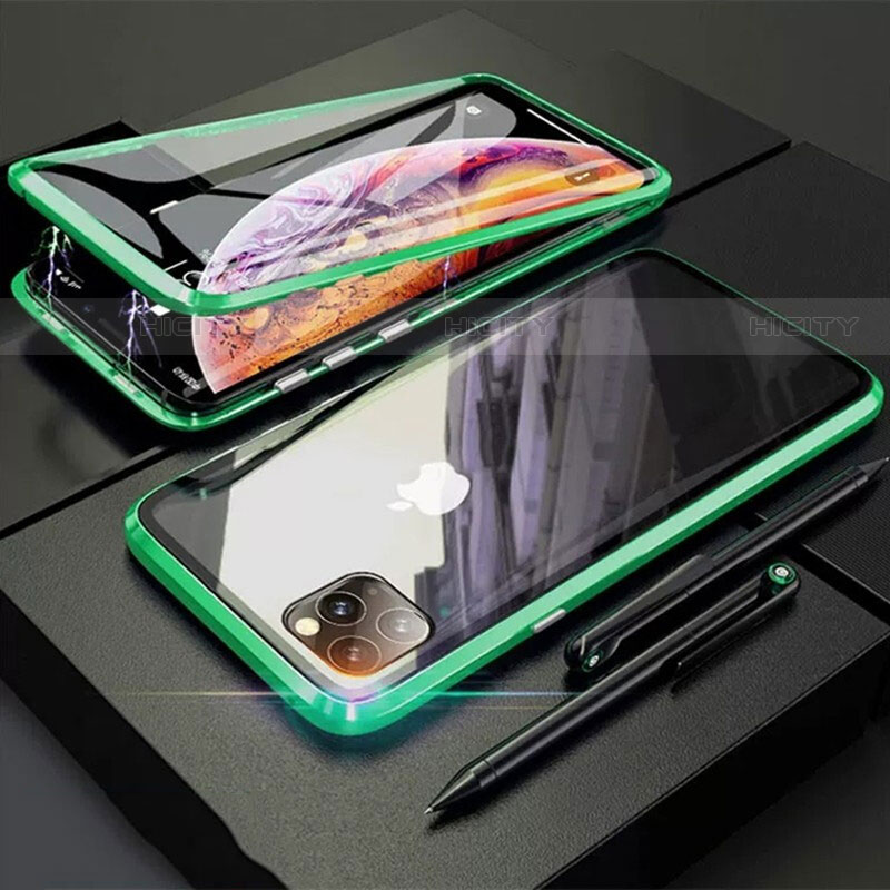 Coque Rebord Bumper Luxe Aluminum Metal Miroir 360 Degres Housse Etui Aimant M01 pour Apple iPhone 11 Pro Max Plus