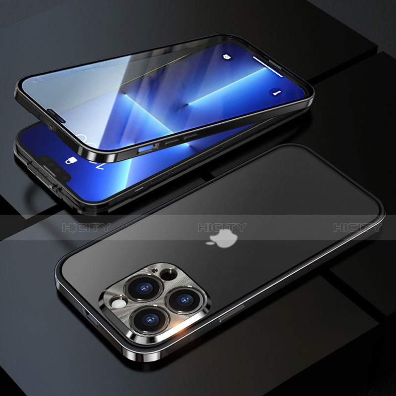 Coque Luxe Aluminum Metal Housse Etui pour Apple iPhone 13 Noir