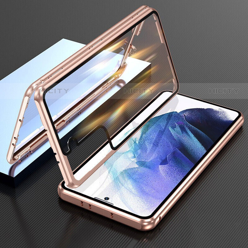 Coque Rebord Bumper Luxe Aluminum Metal Miroir 360 Degres Housse Etui Aimant M01 pour Samsung Galaxy S22 Plus 5G Plus