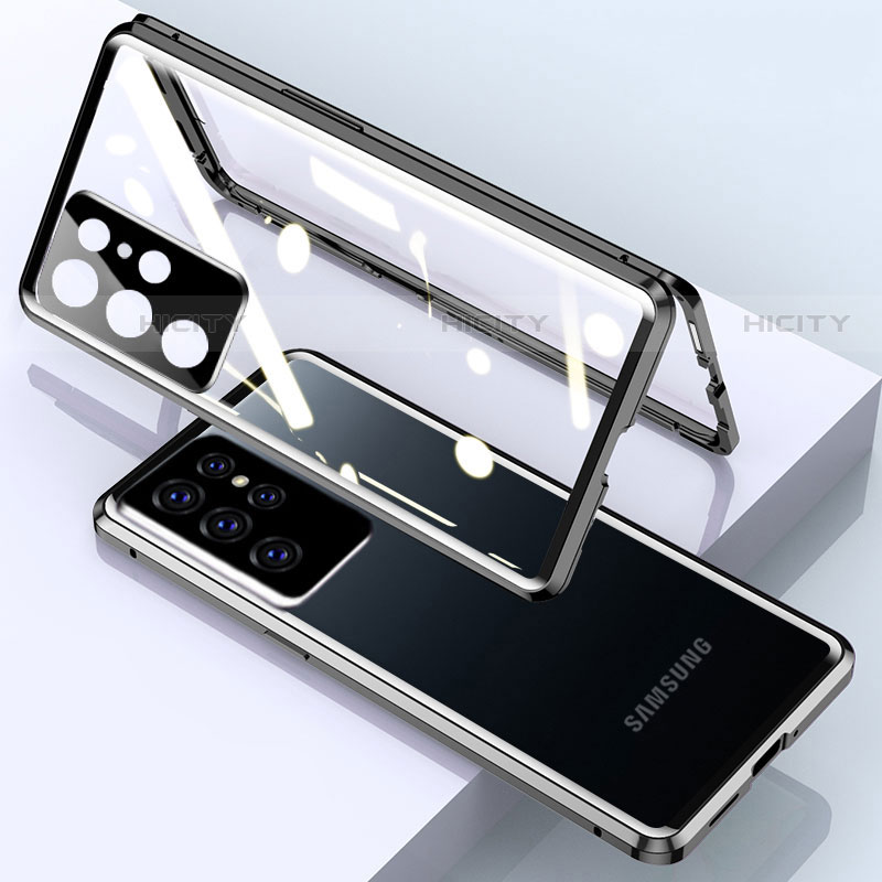 Coque Rebord Bumper Luxe Aluminum Metal Miroir 360 Degres Housse Etui Aimant M01 pour Samsung Galaxy S23 Ultra 5G Plus