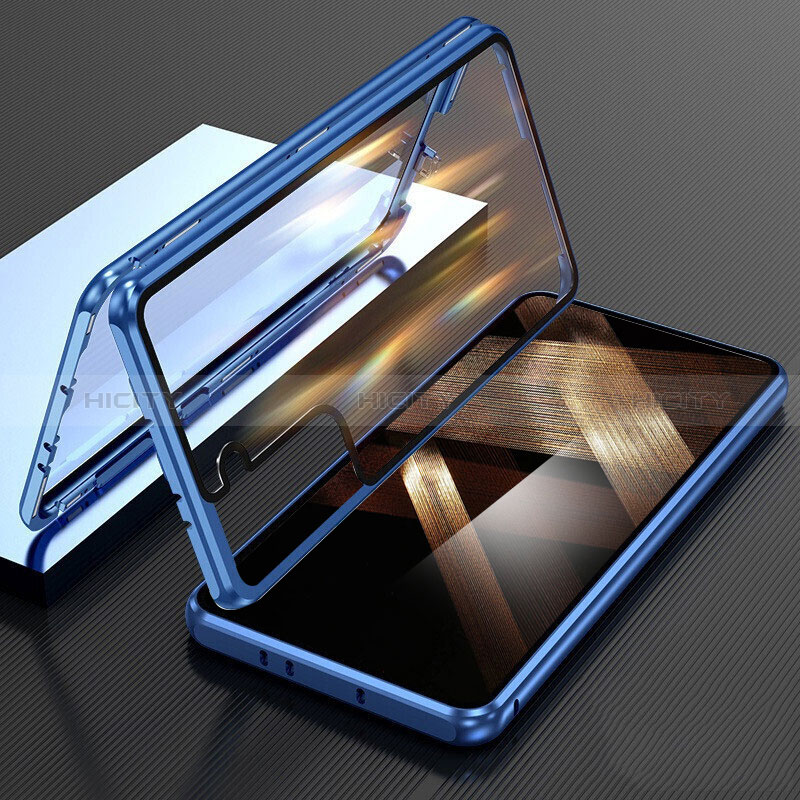 Coque Rebord Bumper Luxe Aluminum Metal Miroir 360 Degres Housse Etui Aimant M01 pour Samsung Galaxy S24 5G Plus