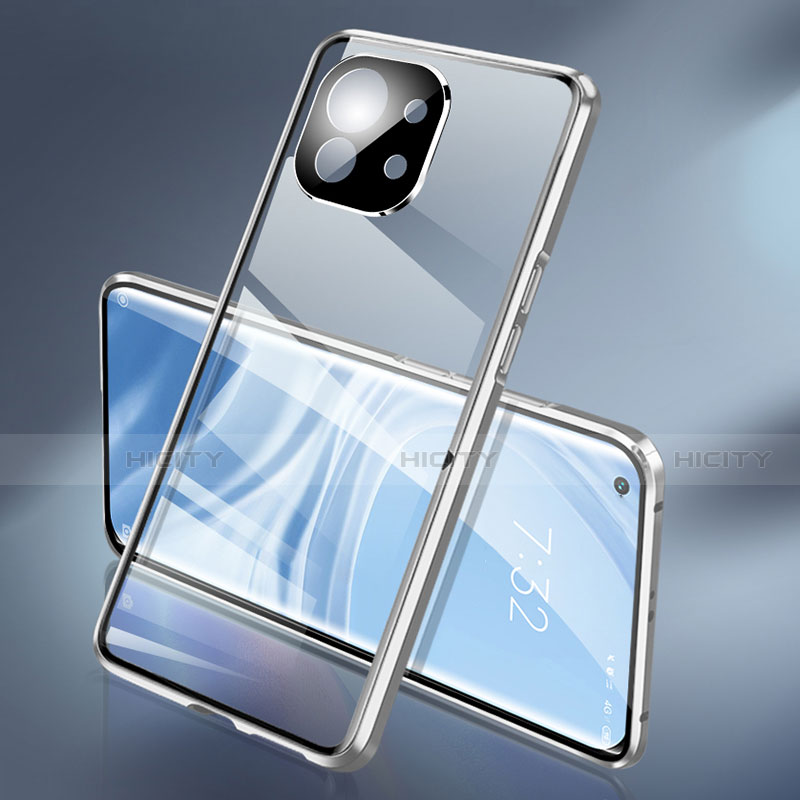 Coque Rebord Bumper Luxe Aluminum Metal Miroir 360 Degres Housse Etui Aimant M01 pour Xiaomi Mi 11 5G Plus