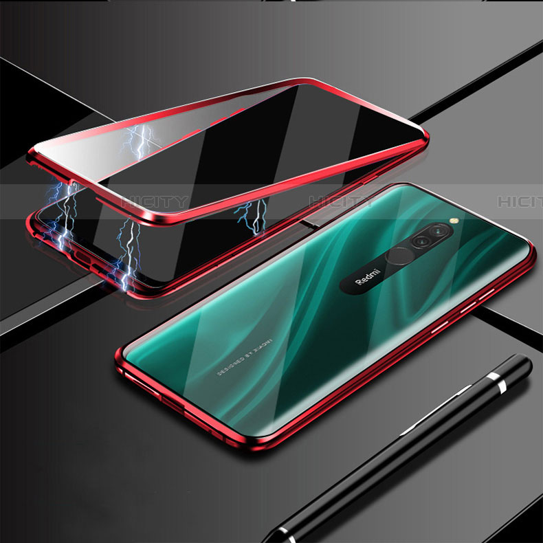 Coque Rebord Bumper Luxe Aluminum Metal Miroir 360 Degres Housse Etui Aimant M01 pour Xiaomi Redmi 8 Plus