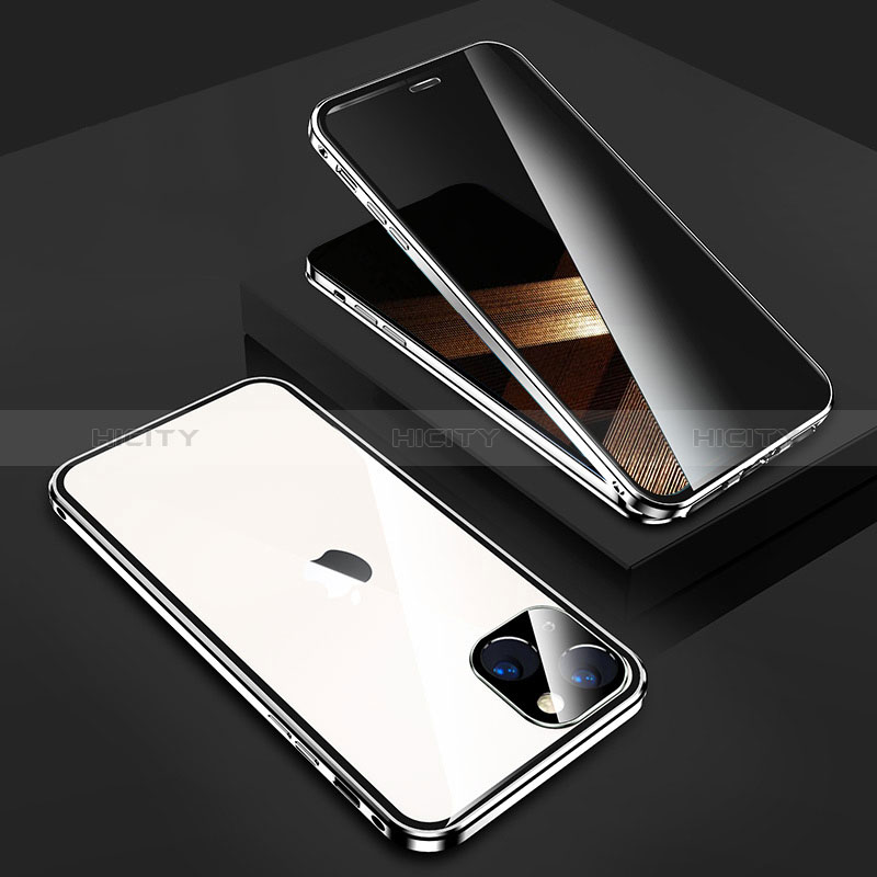 Coque Rebord Bumper Luxe Aluminum Metal Miroir 360 Degres Housse Etui Aimant M02 pour Apple iPhone 15 Plus Plus