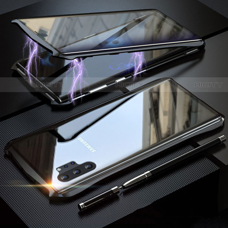 Coque Rebord Bumper Luxe Aluminum Metal Miroir 360 Degres Housse Etui Aimant M02 pour Samsung Galaxy Note 10 Plus 5G Plus