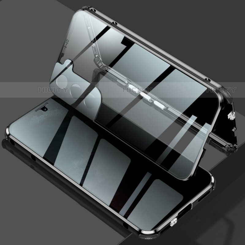 Coque Rebord Bumper Luxe Aluminum Metal Miroir 360 Degres Housse Etui Aimant M02 pour Samsung Galaxy S21 5G Plus
