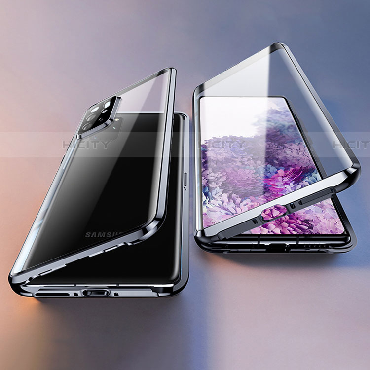 Coque Rebord Bumper Luxe Aluminum Metal Miroir 360 Degres Housse Etui Aimant M02 pour Samsung Galaxy S21 Ultra 5G Plus