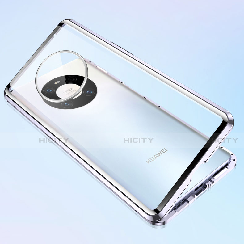 Coque Rebord Bumper Luxe Aluminum Metal Miroir 360 Degres Housse Etui Aimant M03 pour Huawei Mate 40 Pro Plus