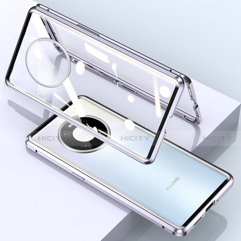 Coque Rebord Bumper Luxe Aluminum Metal Miroir 360 Degres Housse Etui Aimant M03 pour Huawei Mate 40E Pro 5G Plus